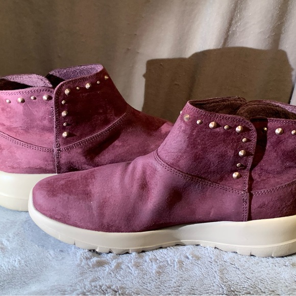 Skechers size 10 purple leather GOGA  MAT  booties - Picture 4 of 7